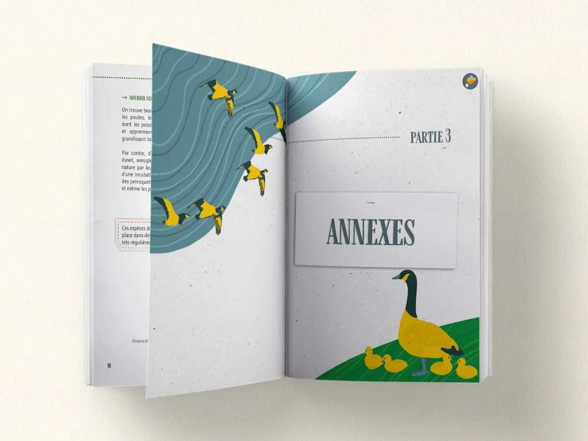 Double page du Manuel de l'Incubation : ouverture de la partie 3, les annexes
